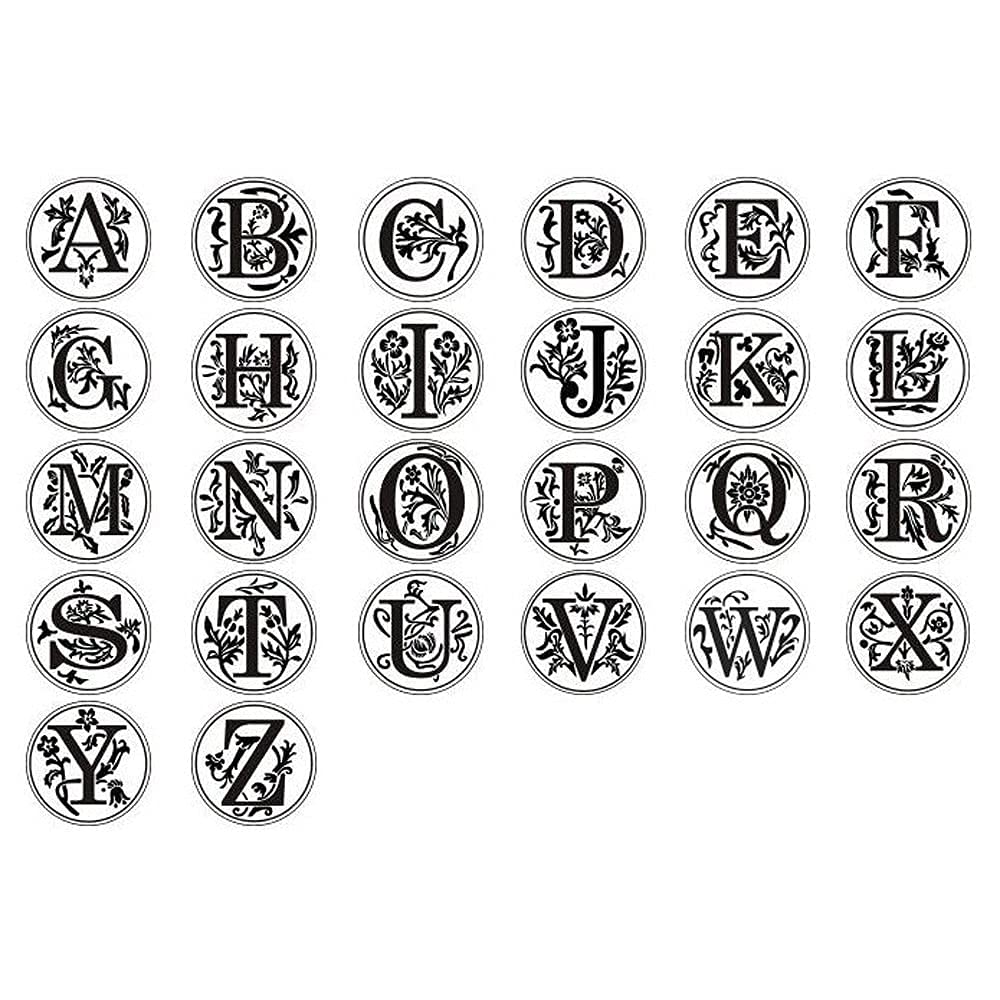 Medieval Initial Alphabet Sealing Wax Stamps, Brass Head Wooden Handle, for Thanksgiving Card/Envelope/Gift Wrap/Wedding Engagement Party Invitation - Letter S