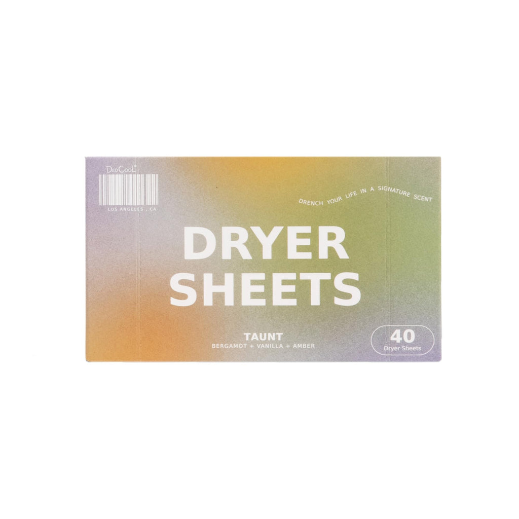 DedCool Dryer Sheets in 01 Taunt | 40 Count | Non-Toxic, Vegan Fabric Softener Sheets | Bergamot, Vanilla & Amber Scent | Softens & Freshens