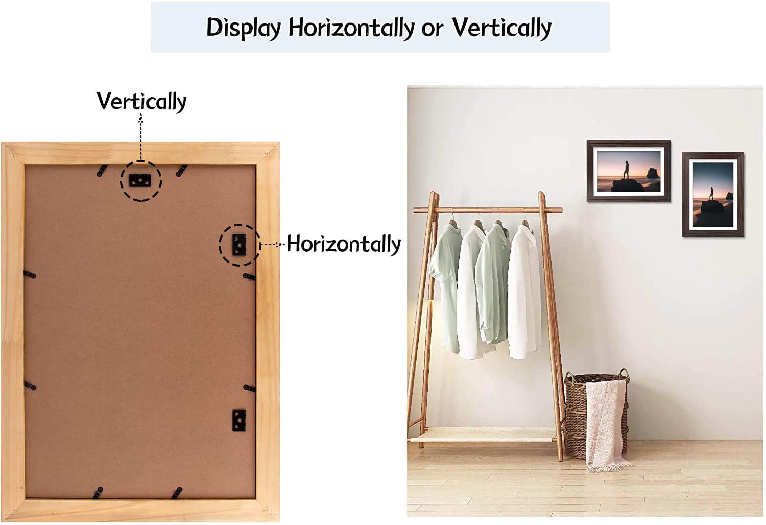 Golden State Art, 13x19 Picture Frame - Displays 11x17 Photo with Mat or 13x19 Without Mat, Wide Moulding Solid Wood Frame for Wall Display, Black