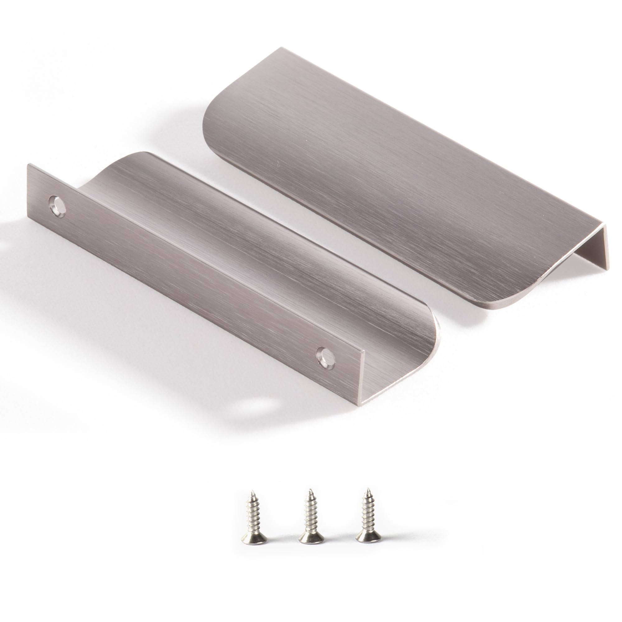 Satanga Edge Finger Pulls for cabinets Kitchen Concealed Drawer Pull Aluminum Hidden Back Mount Door Handle for Home Pack of 5 Modern White 3 Inch Overall Length Easy Installation