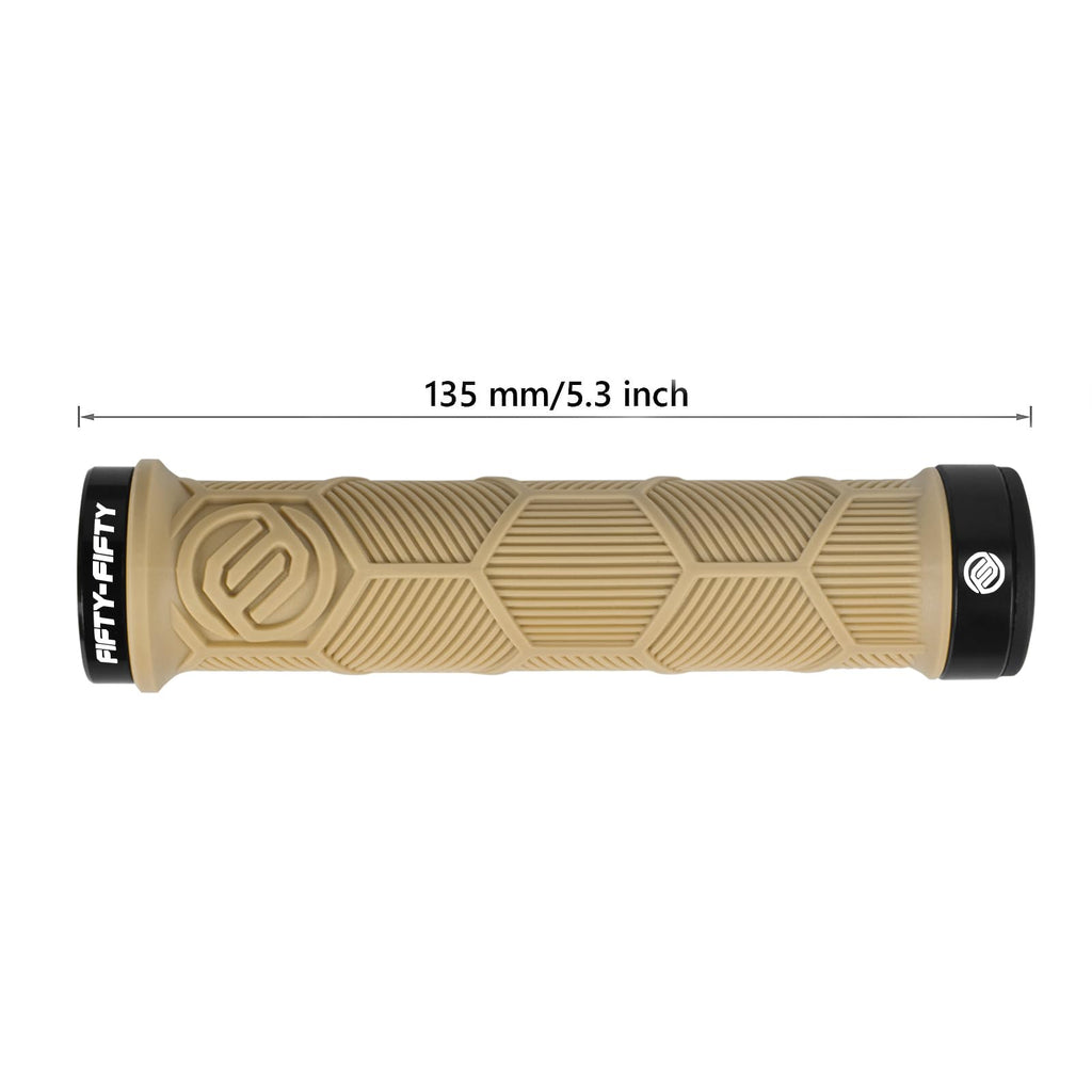 FIFTY-FIFTY Double Lock-On Mountain Bike Grips, Bicycle Handlebar Locking Grips, Non-Slip MTB Handle