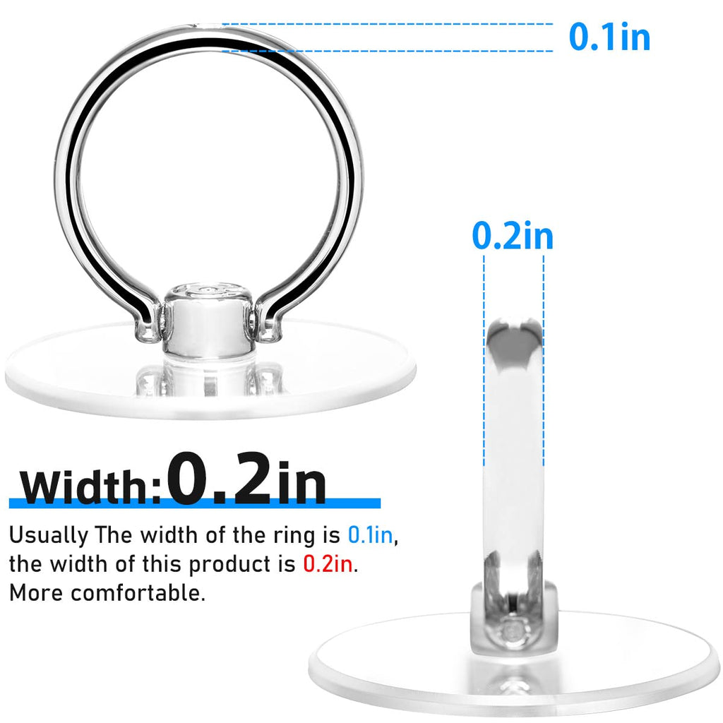 Transparent Phone Ring Holder Grip - EI Sonador Clear Cell Phone Ring Stand Holder Finger Grip Kickstand 360° Rotation, Compatible with Most of Phones, Tablets and Case (2 Aquamarine Diamond)