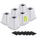 12 Pack Furniture Risers 1 Inch, Adjustable Bed Risers Heavy Duty for Table Desk Couch Chair Sofa Cabinet Bed Frame Dorm, Square Stackable Table Leg Risers Lift Height 1", 2" or 3", Black