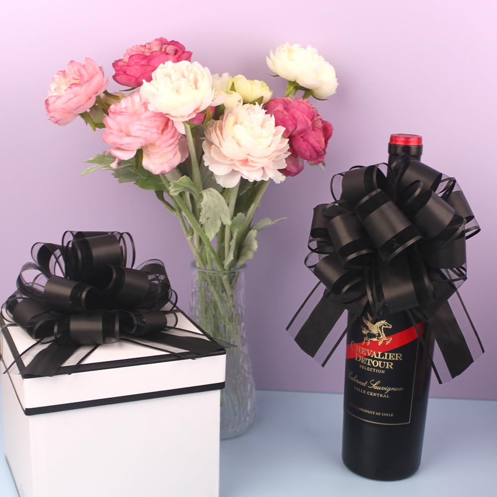 6 PCS Large Pull Bows,Bow for Gift Wrapping,6 inches,Christmas Party Birthday Gift Wedding Ribbon Bows for Wrapping Boxes or Flower Decorations, Valentine's Day Gift Decorations