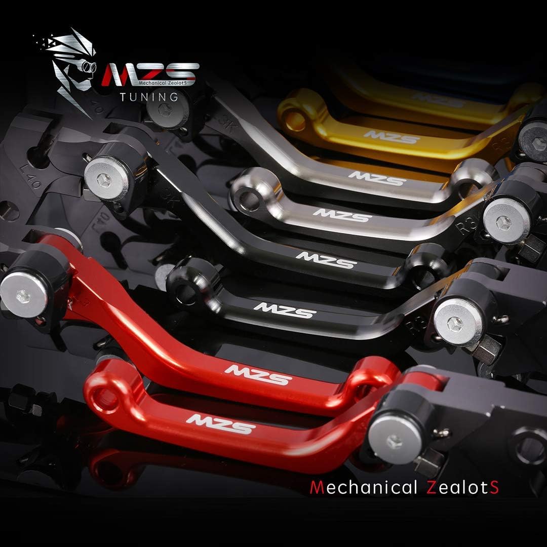 MZS Black Dirt Bike Brake Clutch Levers Pivot Adjustable CNC Compatible with YZ65 2018-2025 / YZ80 YZ85 2015-2025