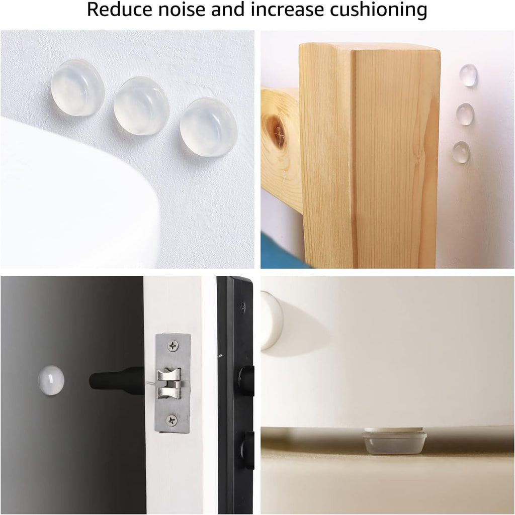 Amazon Basics Cabinet Door Bumpers, Clear Self Adhesive Pads for Surface Protection, Noise Reduction and Sound Dampening, Rubber Stoppers for Drawers and Cupboards, 300-Piece, 6.9 x 4.5 x 0.6 inch