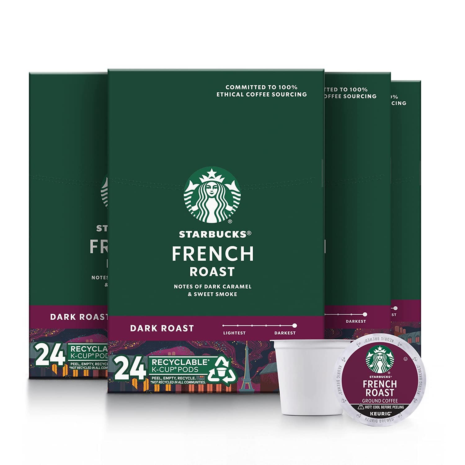 Starbucks Coffee, Caffe Verona Dark K Cup Portion Pack for Keurig Brewers, 24 Count
