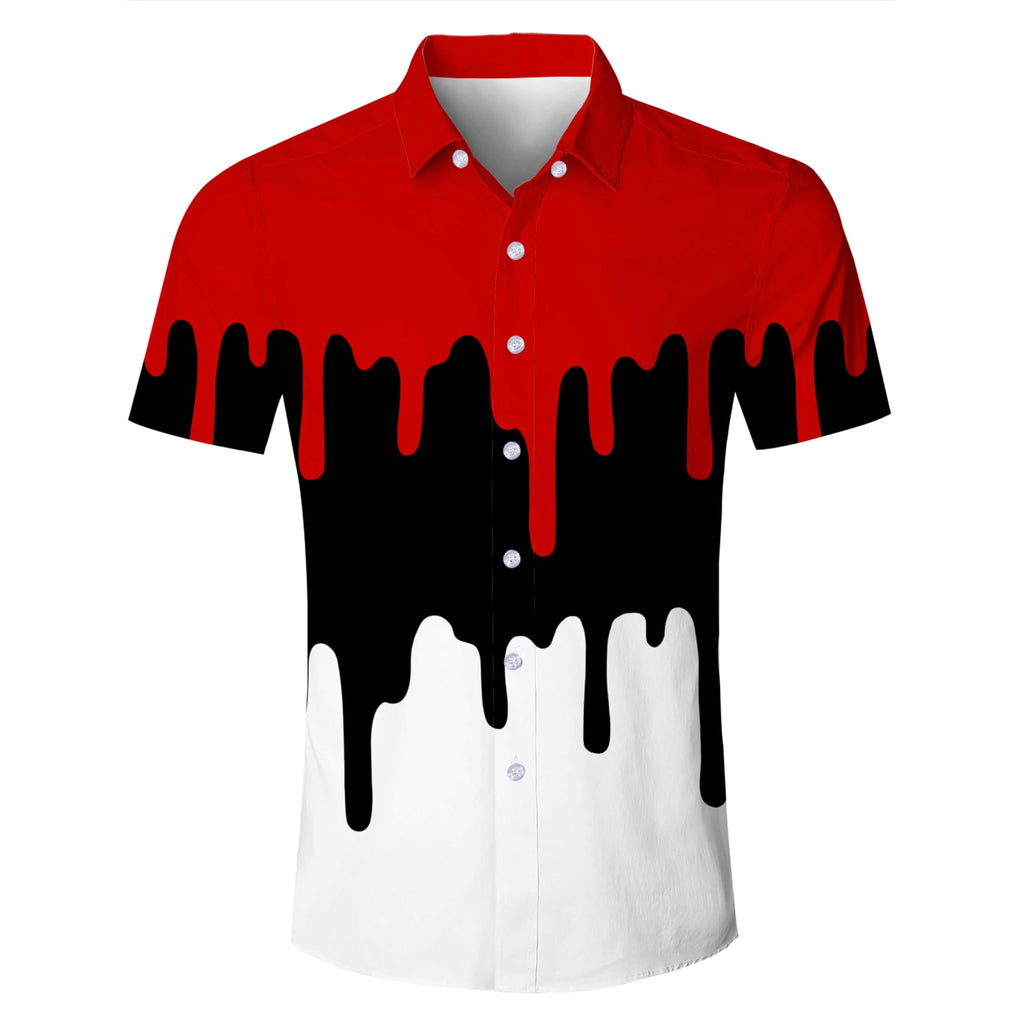 Fanient Mens Hawaiian Shirt Summer 3D Print Casual Short Sleeve Button Down Graphic Aloha Dress Shirts