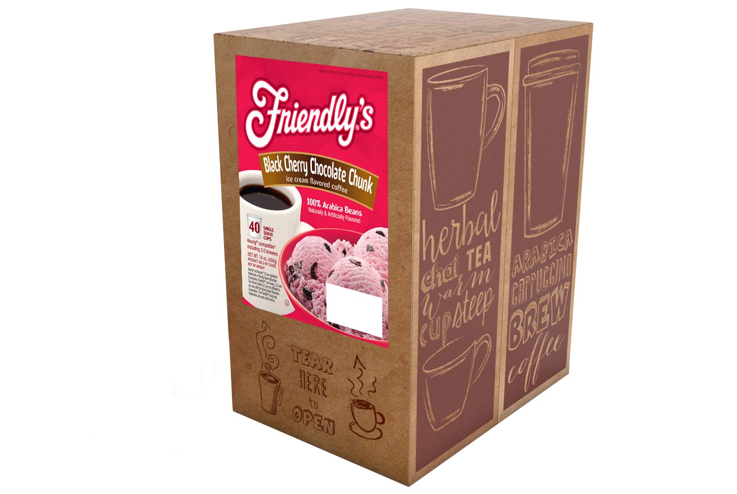 Friendly's Coffee Pods Assorted Flavored Ice Cream Variety Pack Compatible with Keurig K Cup Brewers, Assorted Variety Pack, 40 Count (Pack of 1)