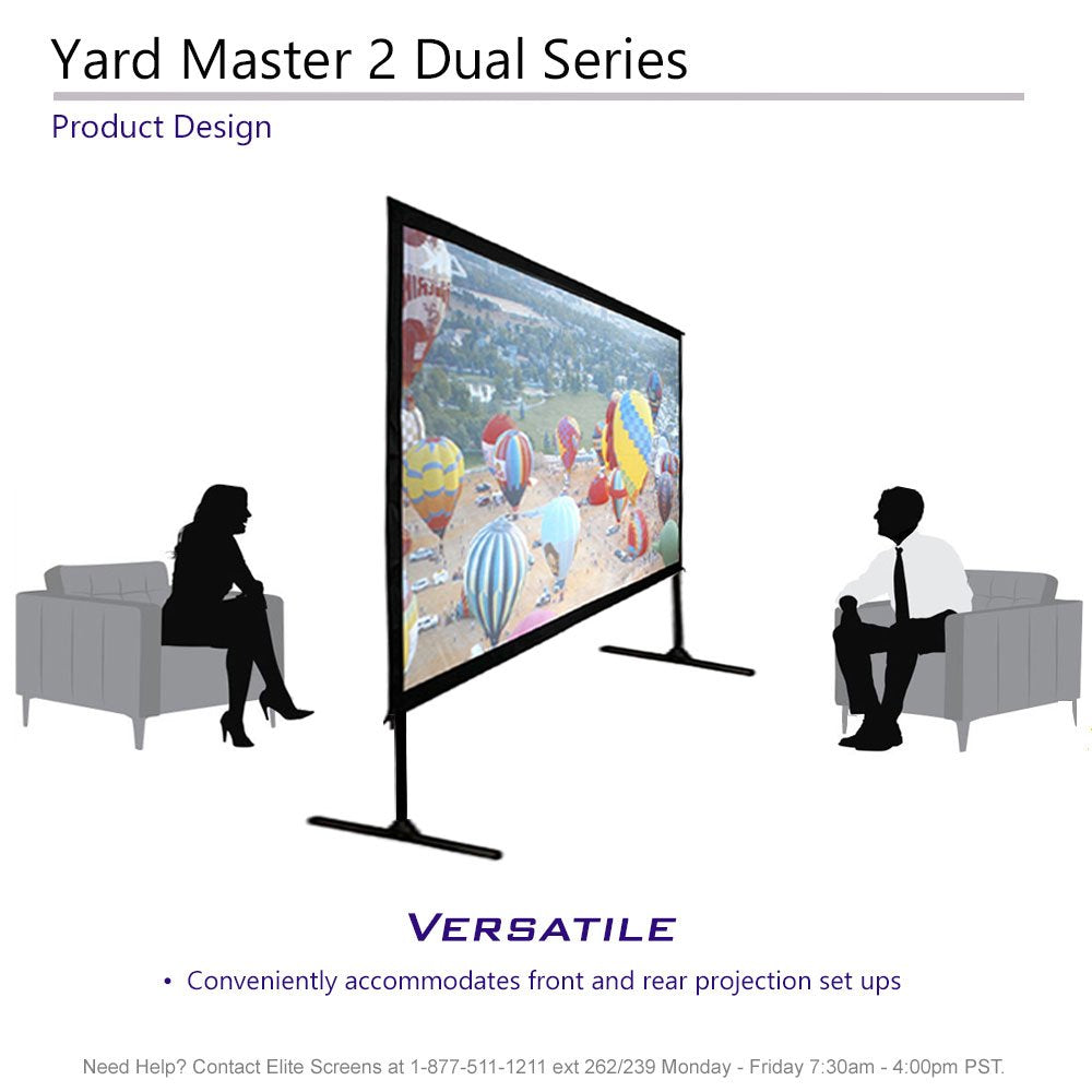 Elite Screens 100-inch Wraith Veil DUAL, 16:9, 0.8 Gain, 150° Viewing Angle, Front & Rear Projection Screen, Yardmaster 2 OMS100H2-Dual