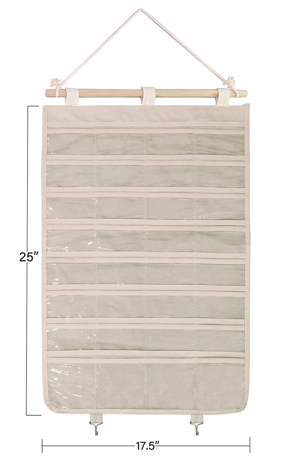 BB Brotrade Hanging Jewelry Organizer,Accessories Organizer,80 Pocket Organizer for Holding Jewelries（Beige）