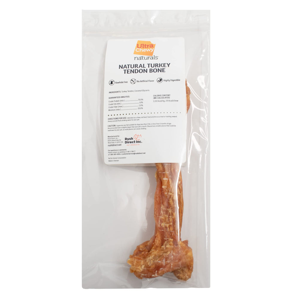 Ultra Chewy Turkey Tendon Knotted Bones for Dogs - Premium All-Natural, Hypoallergenic, Long-Lasting Dog Chew Treat, Easy to Digest - Ingredient Sourced from USA (3.5 Inch - 4 Pack)