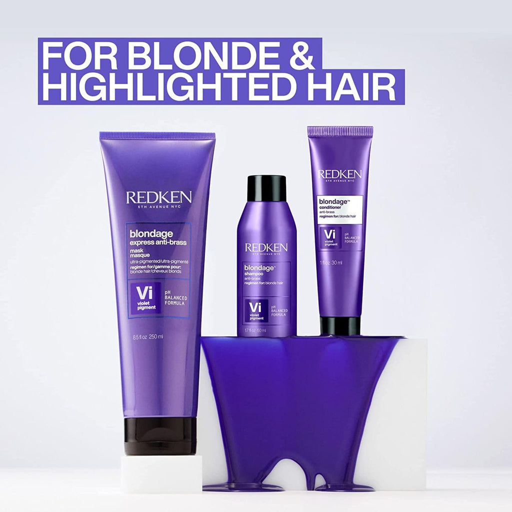 Redken Blondage Color Depositing Purple Conditioner For Blonde Hair - Tones & Moisturizes Brassy Hair
