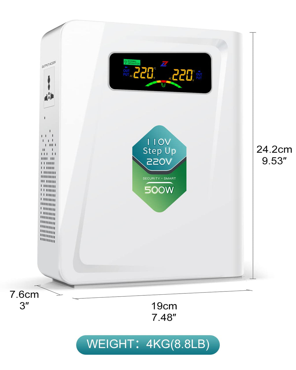 220v to 110v Step Down Transformer 1000W Power Voltage Converters, No Noise, Ten Protection Functions, Suit for Coffee Machines, Rice Cookers and Other US Appliances Used in Europe