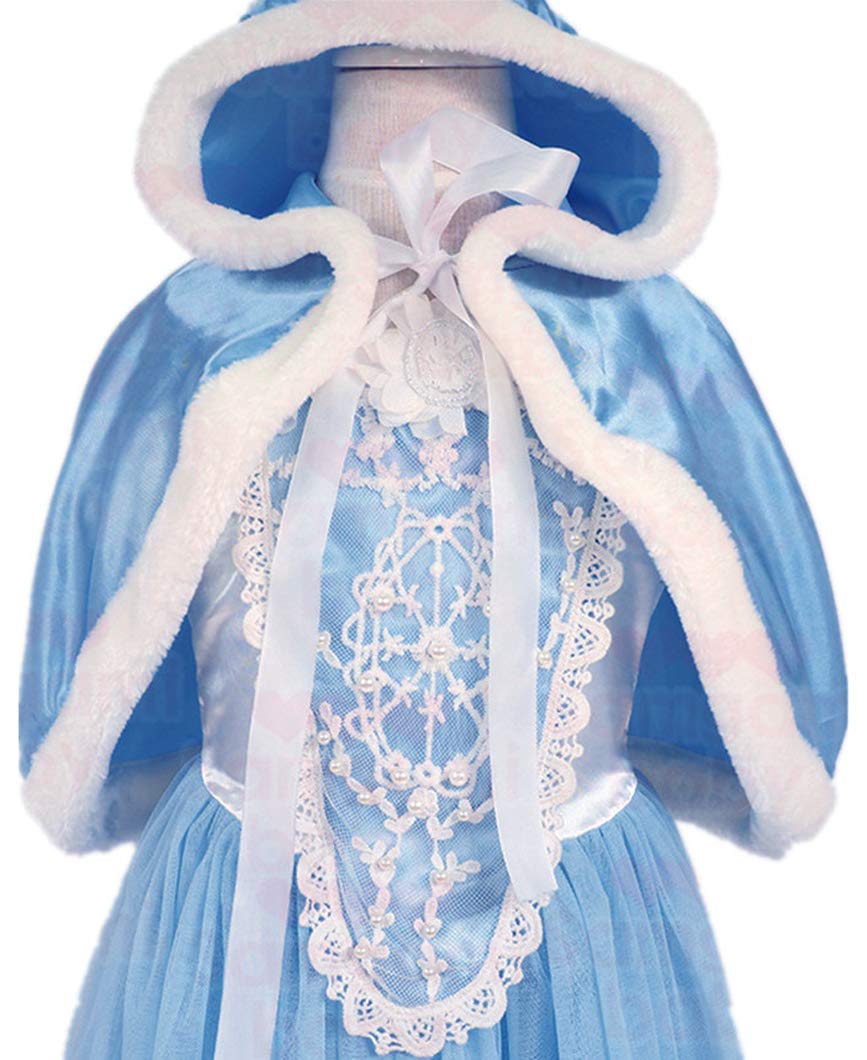 MYZLS Cinderella Princess Dress Girls Fancy Party Costume Christmas Cosplay Dress Up Outfit for 3-8 Years