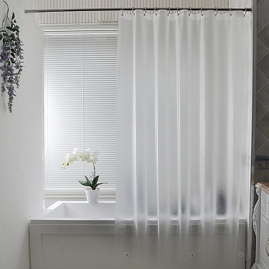 AooHome Eva Small 36x72 Inches Shower Liner, See Through Clear 8 Gauge Bathroom Curtain with Hooks, Bottom Magnets, Water Repellent, Heavy Duty, Rust Proof Grommets