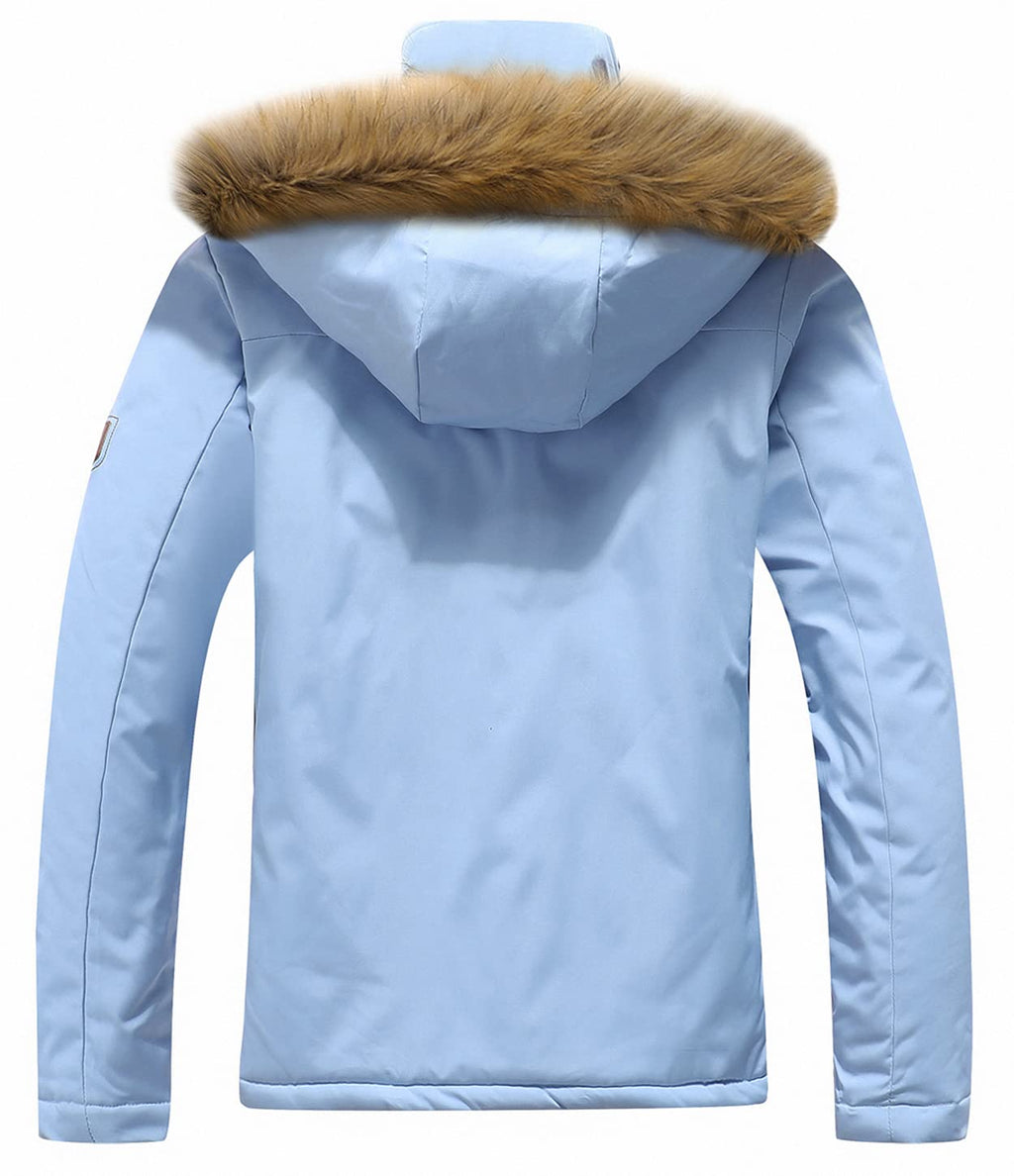 MOERDENG Women's Waterproof Ski Snow Jacket Winter Warm Hooded Snow Coat Mountain Windproof Ski Jacket For Women