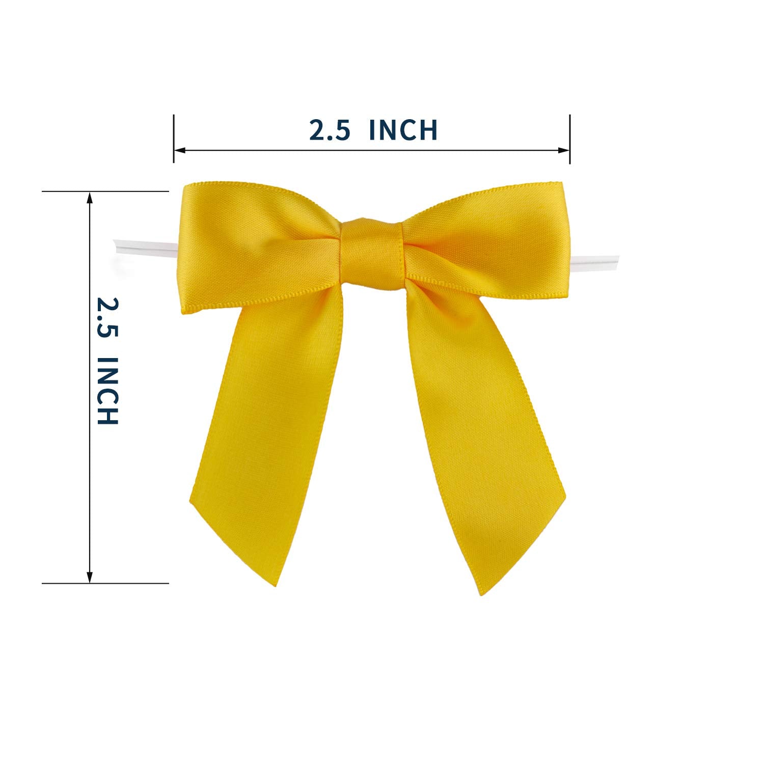 7Rainbows 50pcs Boutique 1.5" Black Satin Ribbon Mini Bows for Craft Sewing Scrapbooking Wedding and Gift Wrapping