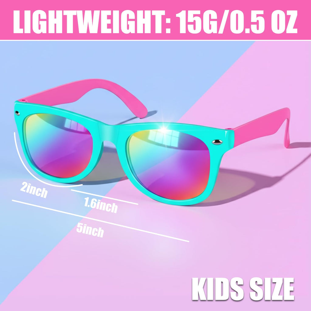 Kids Sunglasses Bulk, Kids Sunglasses Party Favors for Age 3-8, UV400 Protection Neon Kids Sunglasses Bulk for Boys Girls (12Pack-heart sunglasses)