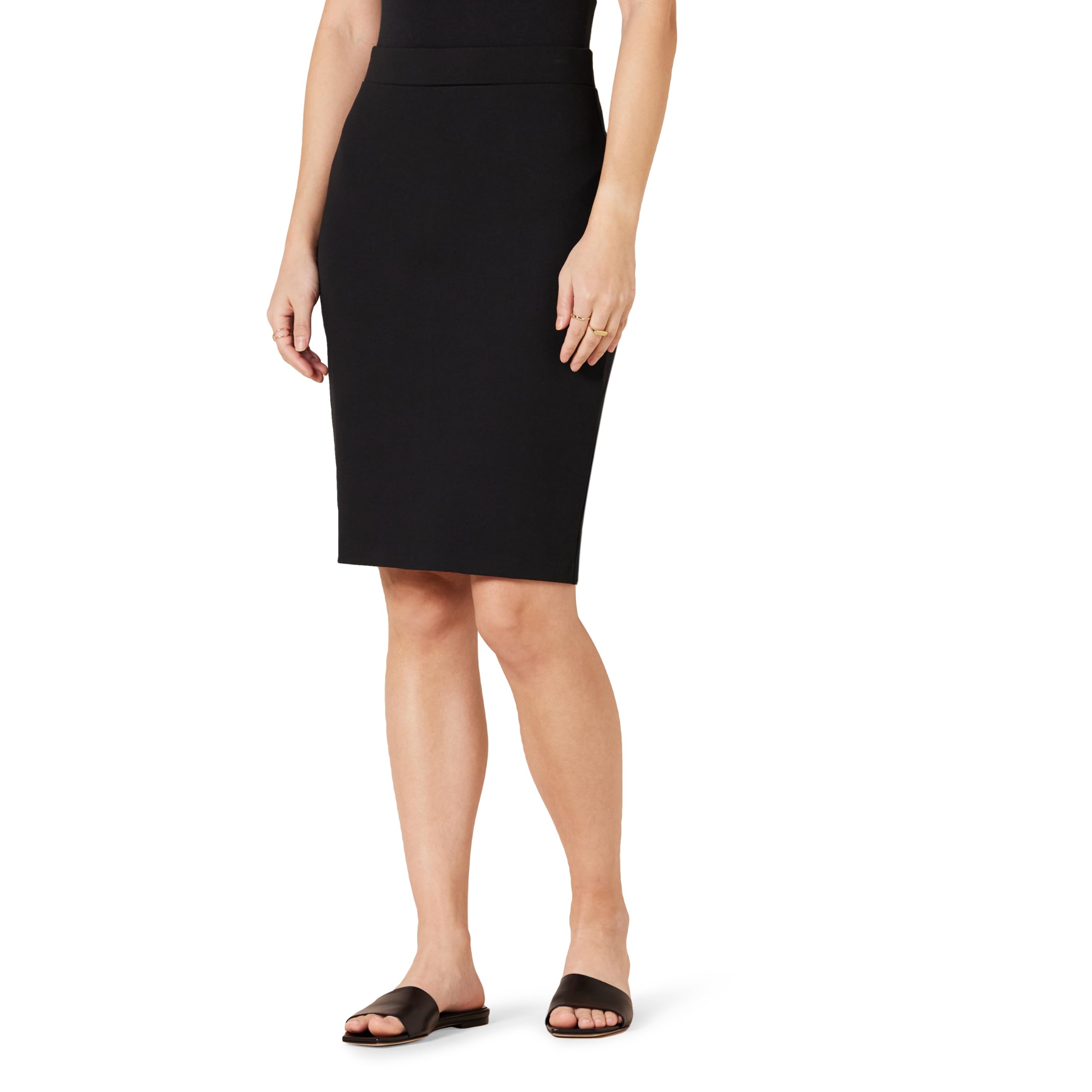 Amazon Essentials Women's Ponte Pull-On Fitted Pencil Skirt, Business Casual, Everyday Wear