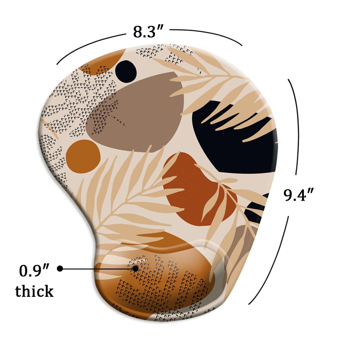 DOOKE Ergonomic Mouse Pad with Wrist Support and Coaster,Mouse Pads with Non-Slip PU Base for Home Office Working Studying Easy Typing & Pain Relief Aesthetic Art