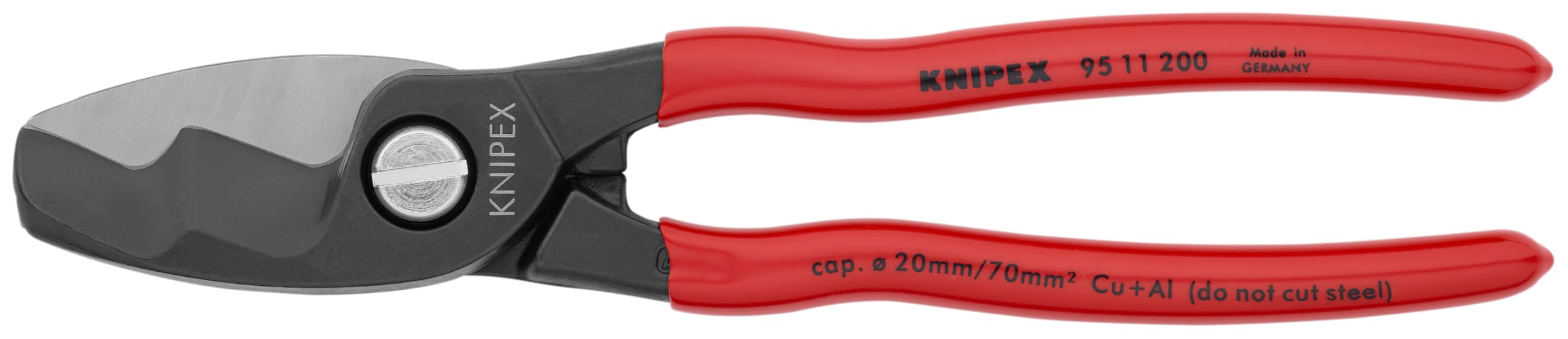 KNIPEX Tools - Cable Shears, Twin Cutting Edge (9511200), 8 inches
