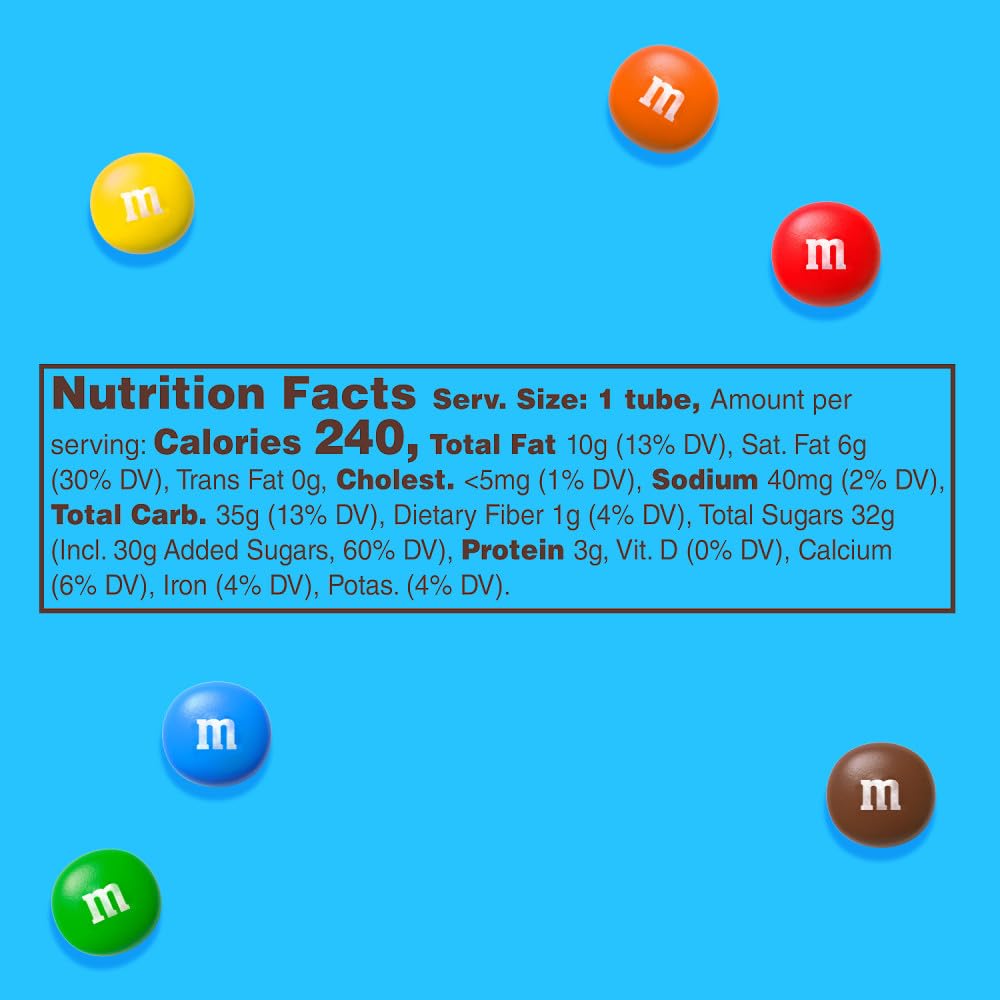 M&M'S Milk Chocolate MINIS Size Candy 1.77-Ounce Tube 24-Count