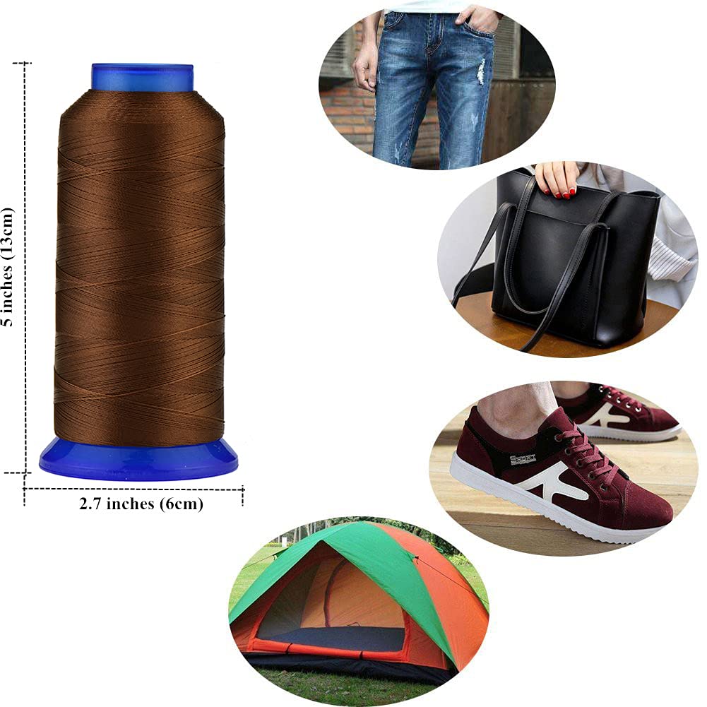 Selric UV Resistant High Strength Polyester Thread #69 T70 Size 210D/3 for Upholstery, Outdoor Market, Drapery, Beading, Purses, Leather （(Light) Yellow）