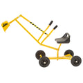 Big Dig Toy Excavator Ride, Sand Digger w/ 360 Rotation Base for Kids Ages 3 & Up, Yellow - Outdoor Playground and Beach Construction Riding Toys for Children