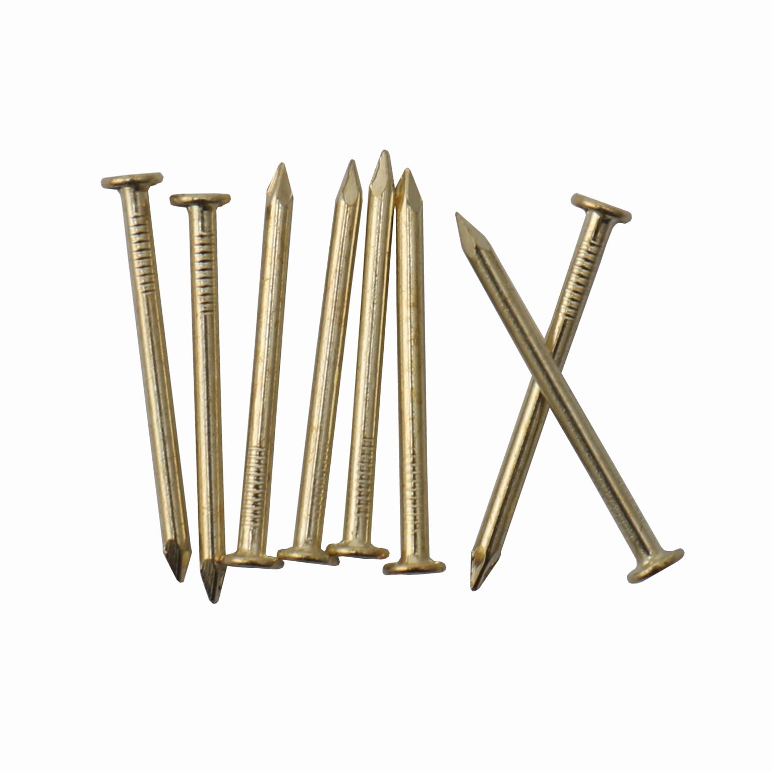 240pcs Gold Hardware Nails, 1-1/2” × 14 Ga Brass Plated Wood Nails, Nails for Hanging Wall Decor, Finishing Nails, Picture Hanging Nails, Wall Nails, Roofing Nails