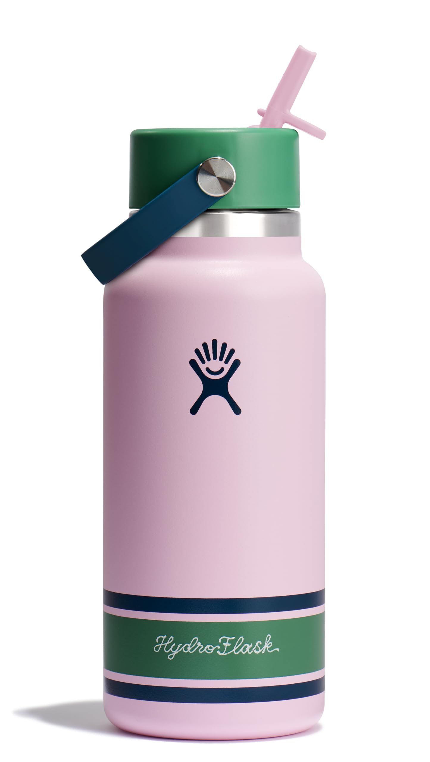 Hydro Flask Water Bottle - Insulated Stainless Steel - Wide Straw Lid, Non Spill, Leakproof in 24 Oz Forest Green Arc
