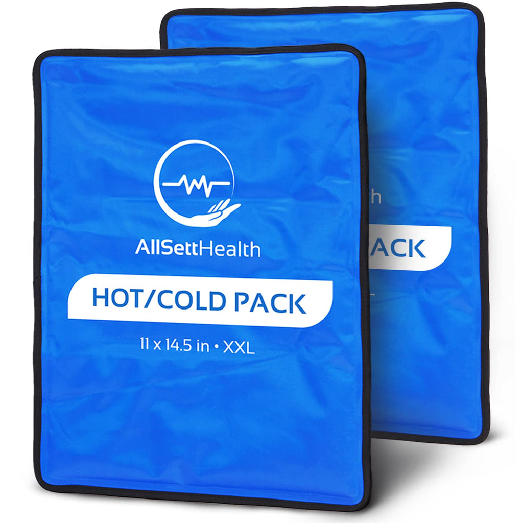 Reusable Ice Packs for Injuries Reusable | 11"x 14.5"- 2 Pack XL | Hot & Cold Pack | Large Ice Pack for Back Pain Relief, Flexible When Frozen | Cold Compress for Back, Knee, and Shoulder Injuries