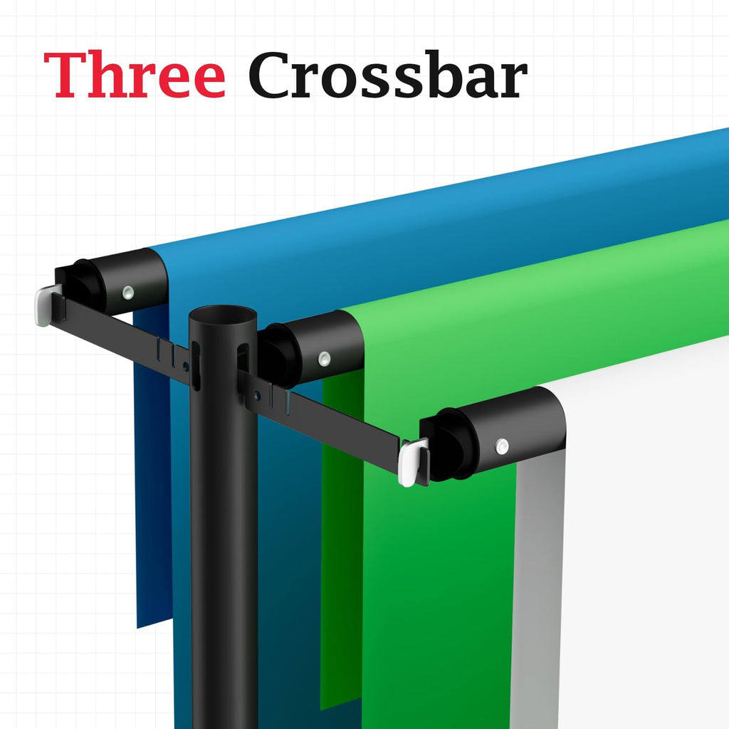 EMART Backdrop Stand Heavy Duty 8.9x10Ft,Three Crossbar Pipe and Drape Photo Background Support Kit, Adjustable Metal Frame with Flat Base for Wedding Birthday Party Decorations-Black