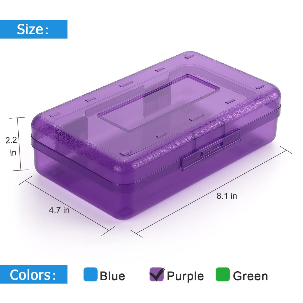 Tamaki 1 Pack Plastic Pencil Box Large Capacity Pencil Boxes Clear Boxes with Snap-tight Lid Stackable Design and Stylish Office Supplies Storage Organizer Box, Black