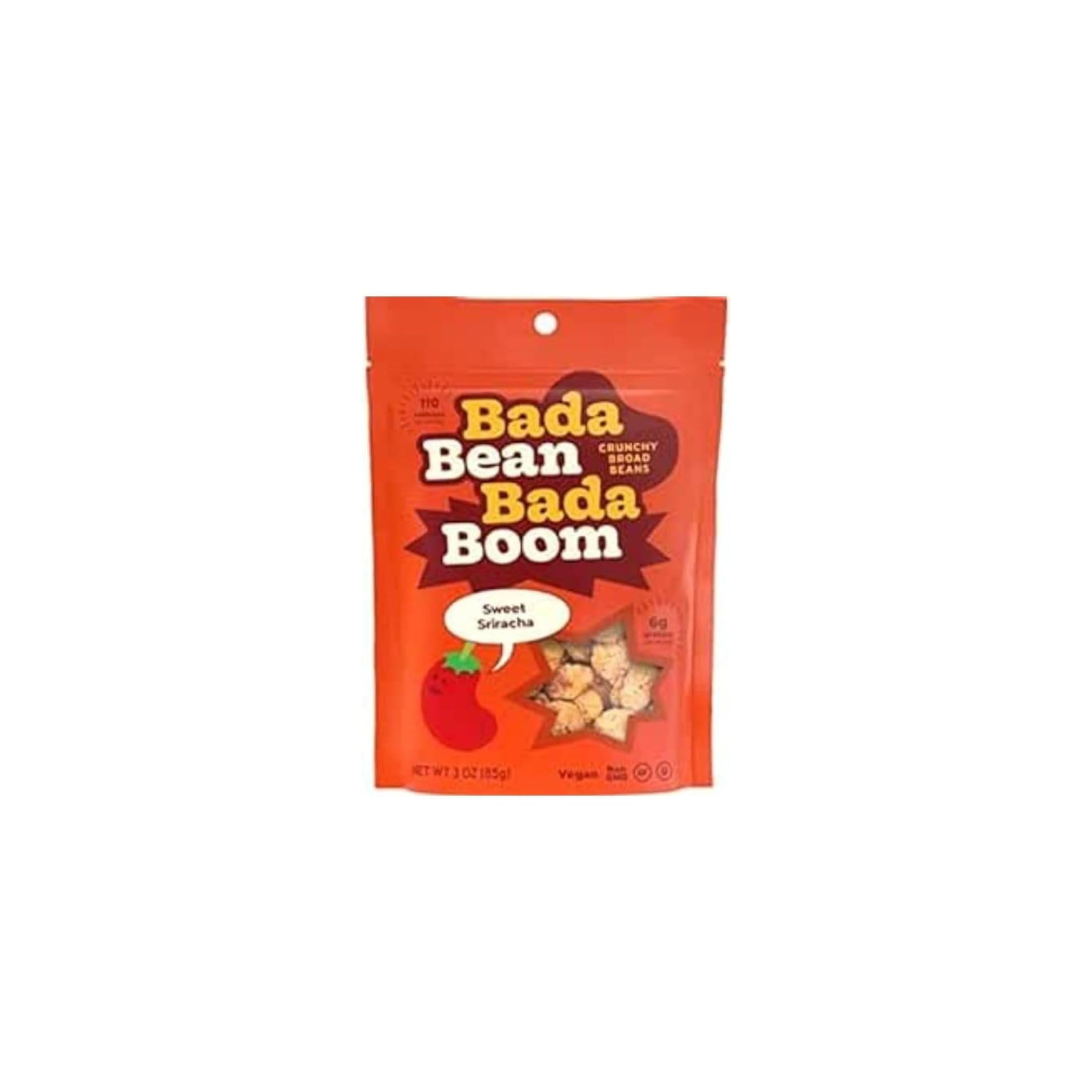 Bada Bean Bada Boom, Crunchy Roasted Broad Bean Snacks (Fava), High Protein, Vegan, Gluten-free - 110 Calorie Packs, Buffalo Wing, 4.5 Ounce (Pack of 6)