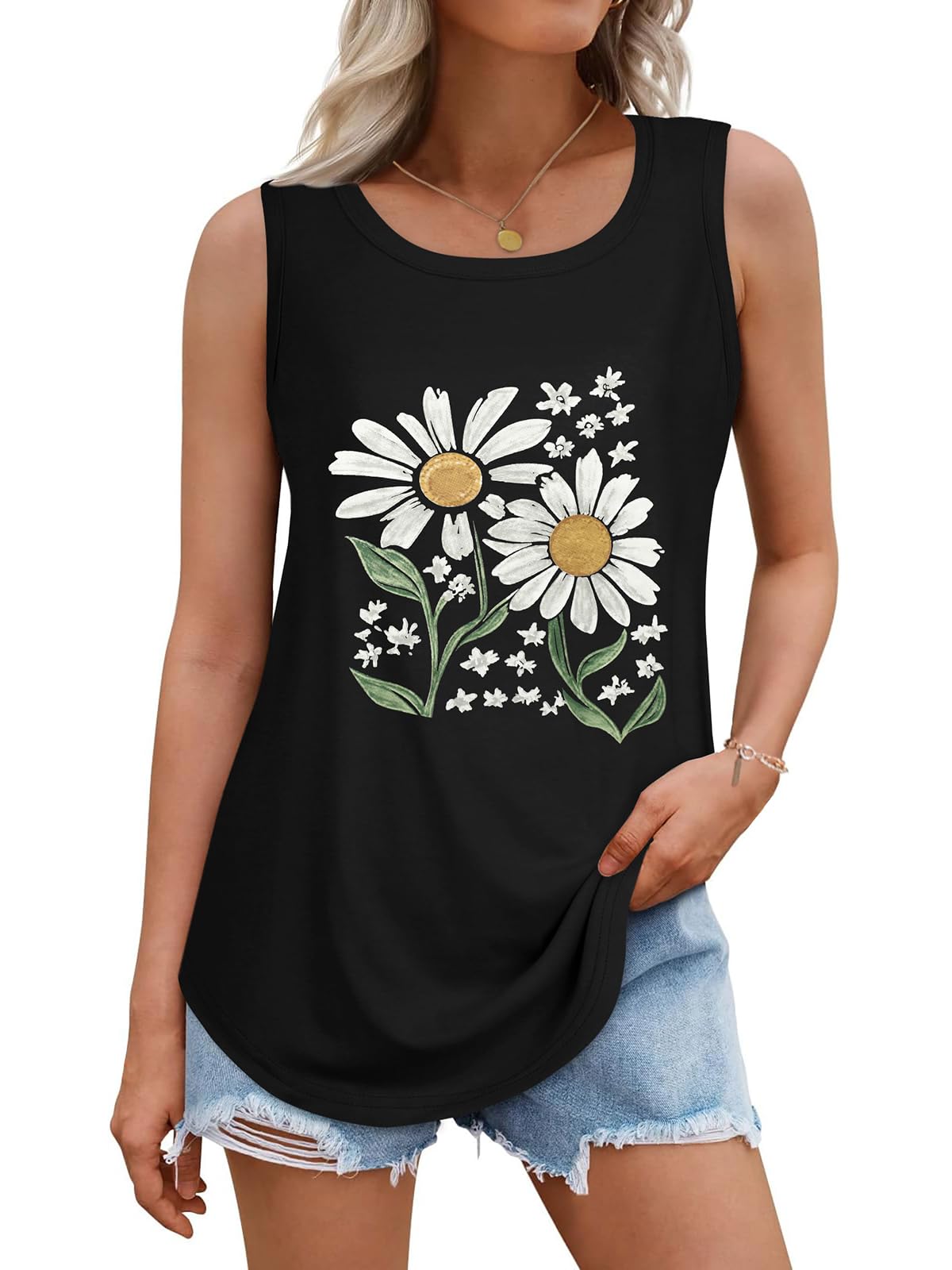 rosemia Tank Tops for Women Summer Sleeveless Casual Loose Fit Tunic Tops 2026