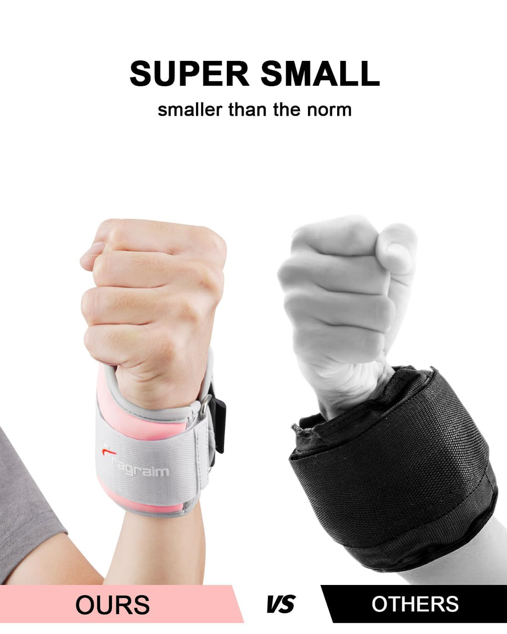 Fragraim Wrist Weights for Women Men with Thumb Loops Lock 1lb*2 1.5lbs*2 2lbs*2 2.5lbs*2 3lbs*2 Wrist and Ankle Weights Sets for Walking Running Strength Training Exercises, Physical Therapy