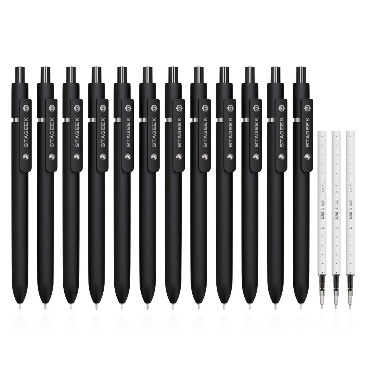 STAGEEK Blue Gel Pens GX3, 12Pcs Quick Dry Blue Ink Pens with 3 Extra Refills, Fine Point Retractable Smooth Writing Pens for Journaling, Office, Note Taking, School Supplies, Nurse Aesthetic(Blue)