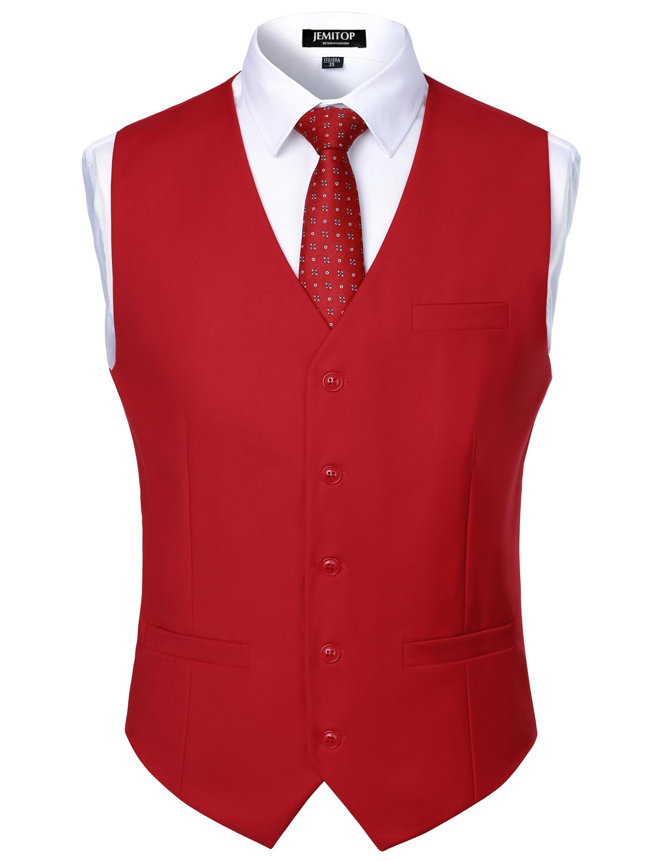 JEMITOP Men's Classic Slim Fit Dress Vest Formal Wedding Prom Tuxedo Suit Vest with Pocket