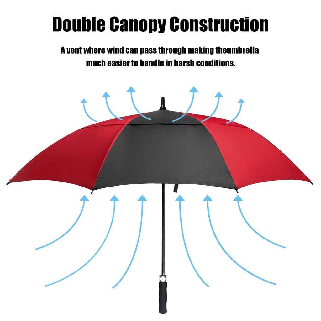 ACEIken Golf Umbrella Large 58/62/68 Inch Automatic Open Golf Umbrella Extra Large Oversize Double Canopy Vented Umbrella Windproof Waterproof for Men and Women
