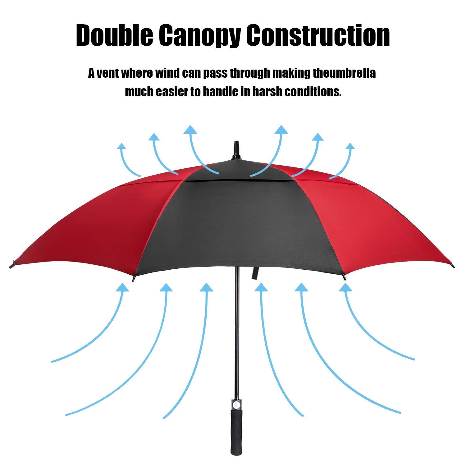 ACEIken Golf Umbrella Large 58/62/68 Inch Automatic Open Golf Umbrella Extra Large Oversize Double Canopy Vented Umbrella Windproof Waterproof for Men and Women