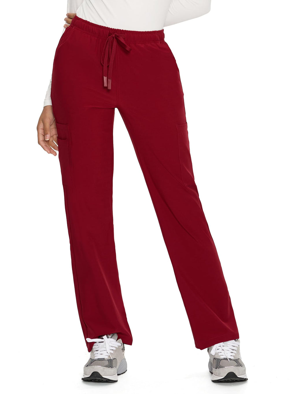 COZYFIT Straight Leg Scrub Pants for Women, Drawstring Soft Stretch, Anti-Wrinkle Women's Scrub Pants with 6 Pockets