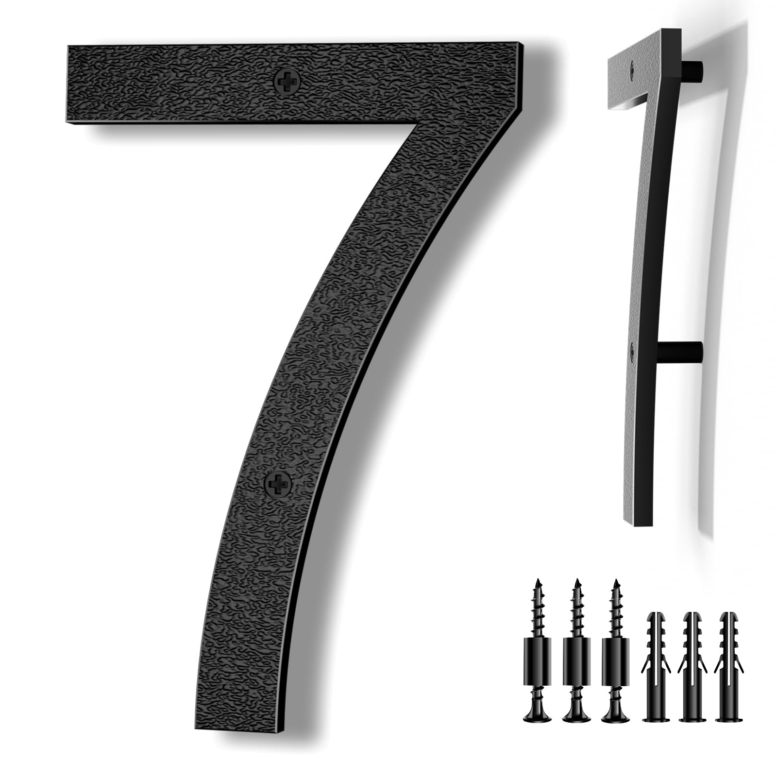 8 Inch Black Floating Arrow Signs, Modern Outdoor Plastic Directional Signs for Wall Yard Street