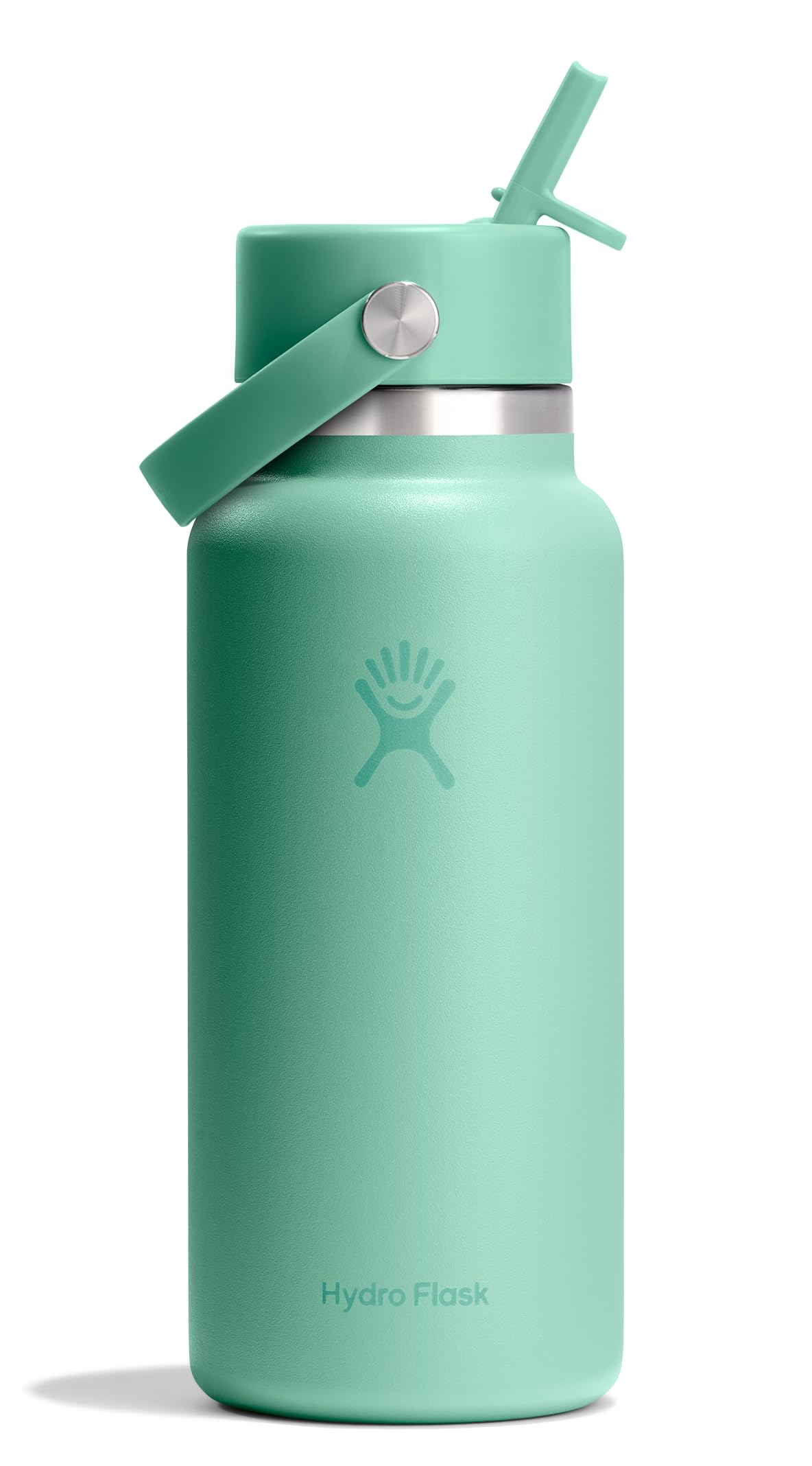 Hydro Flask Water Bottle - Insulated Stainless Steel - Wide Straw Lid, Non Spill, Leakproof in 24 Oz Forest Green Arc