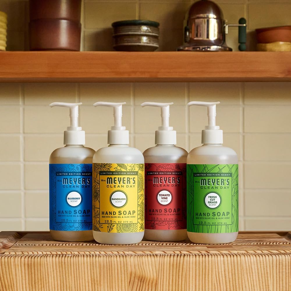 MRS. MEYER'S CLEAN DAY Hand Soap, Blueberry Scent, 12.5 Fl Oz Bottle