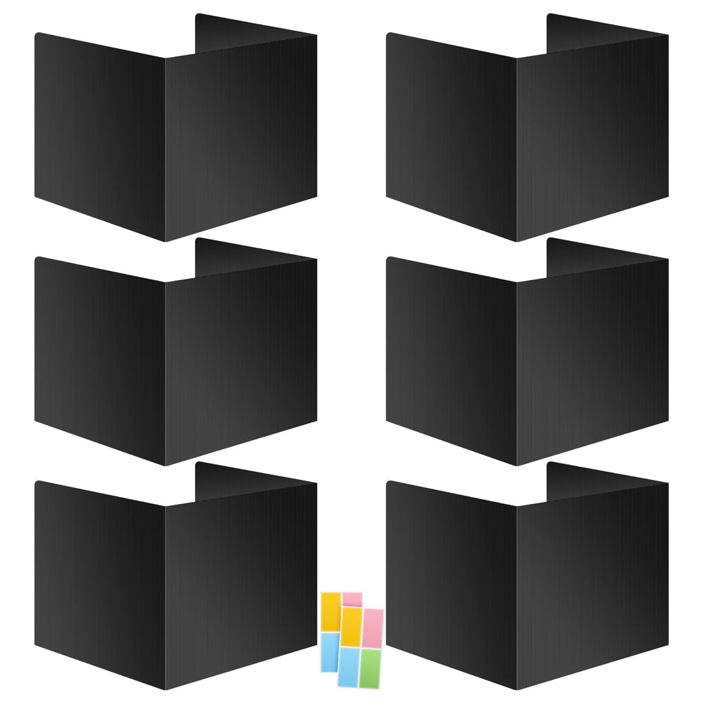 Black 4-Pack Desk Dividers for Students, Waterproof Durable Plastic Study Carrel Dividers, Easy to Clean, Privacy Classroom Shield Folder Boards for Student Desk