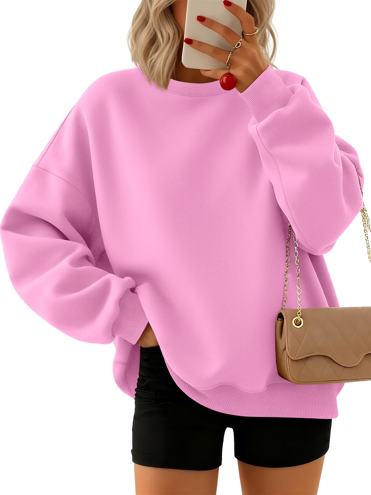 Trendy Queen Sweatshirts for Women Hoodies Oversized Crewneck Tops Sweaters Comfy Fall Winter Outfits Clothes 2026 Fashion