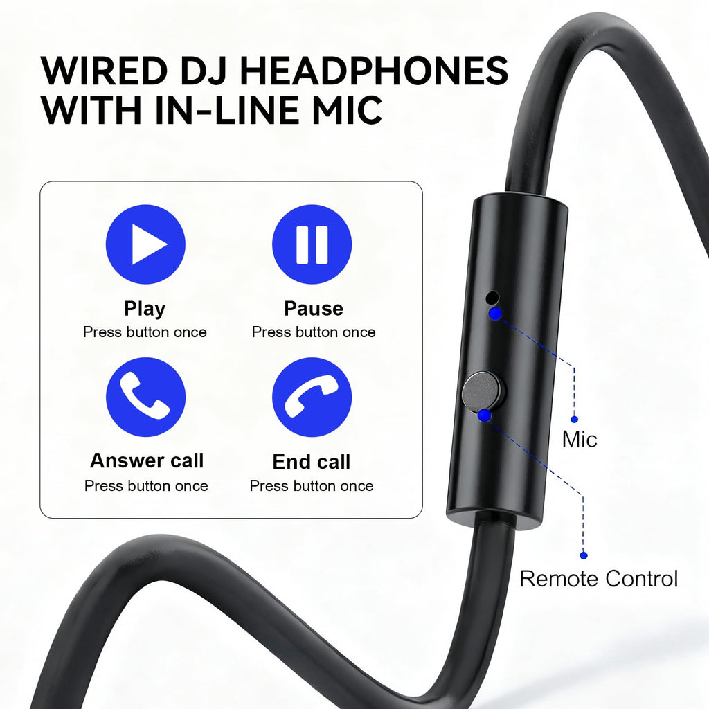 OneOdio Hi-Res Over Ear Headphones for Studio Monitoring and Mixing, Sound Isolation, Protein Leather Earcups, 50mm Driver Unit, Wired Headphones for AMP Guitar Keyboard (Pro-50 Black)