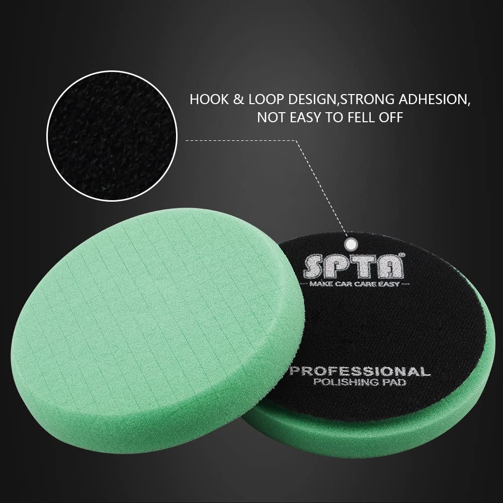 Blue T60 Moderate-Cut Foam Polishing Pads, SPTA 1Pc 3.5 Inch Face for 3 Inch 80mm Backing Plate Compound Buffing Sponge Pads for Car Buffer Polisher Compounding, Polishing and Waxing -FPTSS3G
