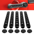 E-cowlboy Grab Handle Inserts Cover+Push Button Knobs Cover Trim for Jeep Wrangler JK JKU Sahara Rubicon Unlimited 2007-2018 Exterior Door Handle Decoration Accessories Aluminum (Black)